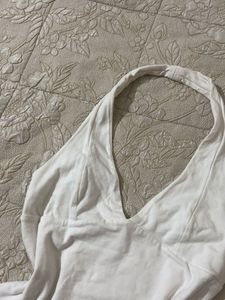 White Halter Neck Top