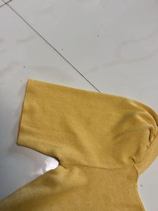 Yellow Puff Sleeve Crop Top