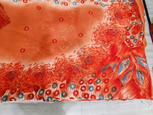 🇳🇿💫🎀Elegant Orange Floral Print Saree