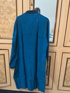 Teal Men’s Kurta Pyjama with Nehru Jacket Set