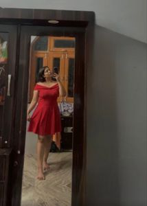 Red Off-Shoulder Bow Detail Dress