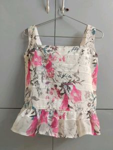 Floral Print Peplum Top