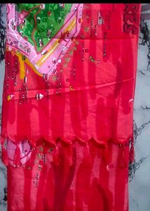 Vibrant Red Tropical Print Sarong/Cover-up