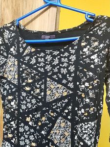 Black Printed Top