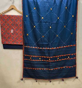 3 Piece Set Ajrakh Dress Material