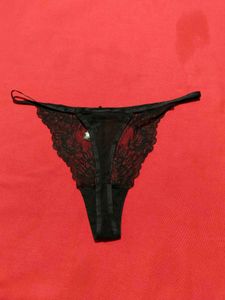 George Black Lace Thong Brief