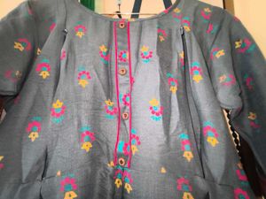 Beautiful Printed Grey Kurta