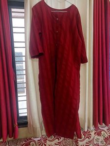 Maroon Stripped Straight Kurti