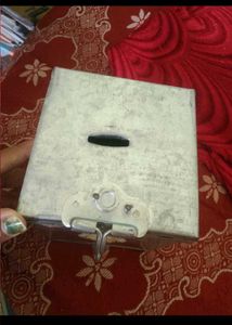 Vintage Metal Lock Box(piggy bank)