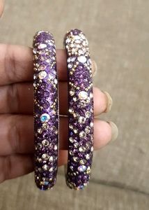 Purple Colour 2.4 Size Bangles