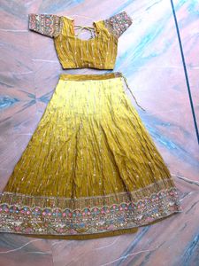 Designer Yellow Lehenga Choli Set