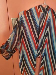 Striped Sheer Chiffon Top