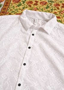 White Patterned Button-Down Shirt