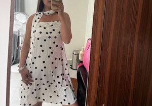 Chic Polka Dot Strapless Wrap Dress