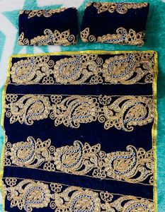 Laddu Gopal Fancy Velvat Rajiyi Bed Set With 2 Pil