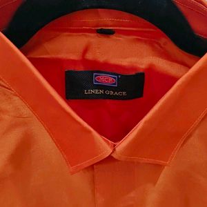MCR Linen Grace Shirt | Orange | Half Sleeve
