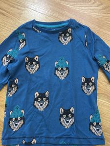 M&amp;S Kids Wolf Print Long Sleeve T-Shirt