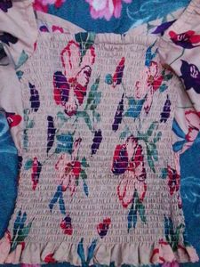 Floral Smocked Crop Top