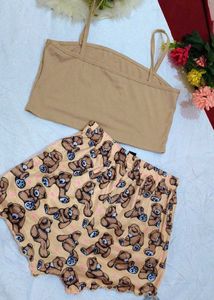 Cute Teddy Bear Pajama Set