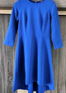 The Limited 3/4 Sleeve Solid Royal Blue Dress
