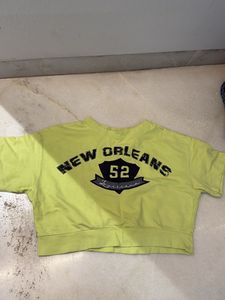 Lime Green "New Orleans 52" Crop Top
