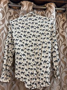 Unique Camel Print Button-Down Shirt