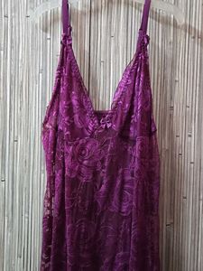 Wine Colour Net Babydoll
