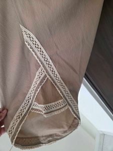 Elegant Taupe Co-ords set with Lace Detail L size