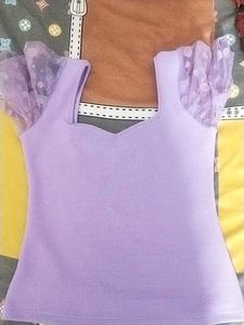 Lilac Puff Sleeve Top