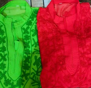 Combo Chikankari Georgette Kurti....