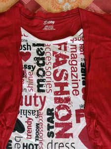 Red Fashion Print T-Shirt