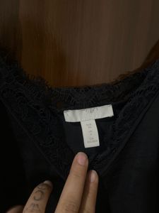Black Lace Trim Camisole Top