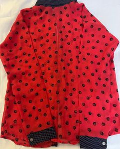 Sheer Red Printed Shirt