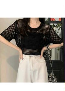 Black Mesh Crop Top