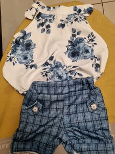 Halter Neck Ballon Style Top With Shorts
