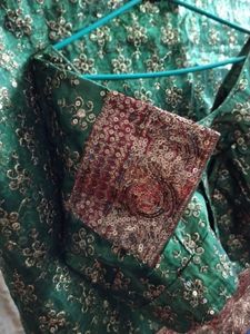offer for today Elegant Emerald Green Silk Saree