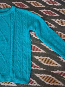 Teal Cable Knit Sweater