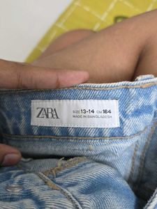 zara Distressed Denim Shorts