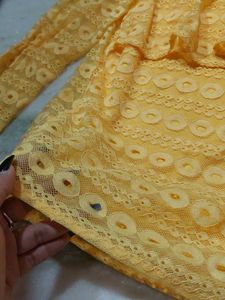 Yellow Lace Long Sleeve Top