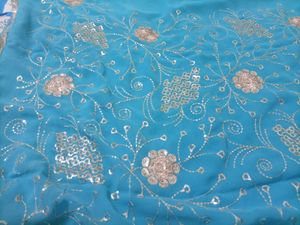 Ethnic blue saree💙with stiched blouse