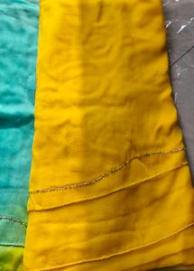 Multi color chiffon Saree with unstiched blouse
