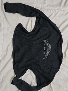 Dark Grey Athletic Print Long Sleeve Top