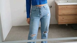 Distressed Light Wash Jeans