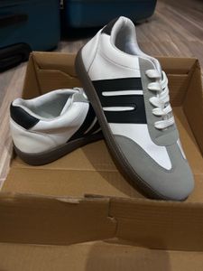 Stylish White & Grey Sneakers