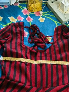 Red/maroon and Black Striped Maxi Dress