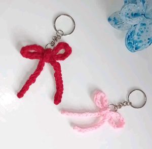 Cute Bow Keychains - Pink & Red Set