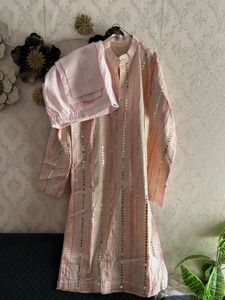 Elegant Mirror Work Kurta Set