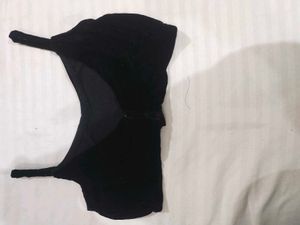 Velvet black bralette top with hooks at the back