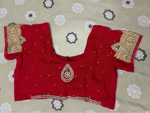 Red Heavywork Embroidered Saree