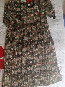 Olive Green Printed Kurti